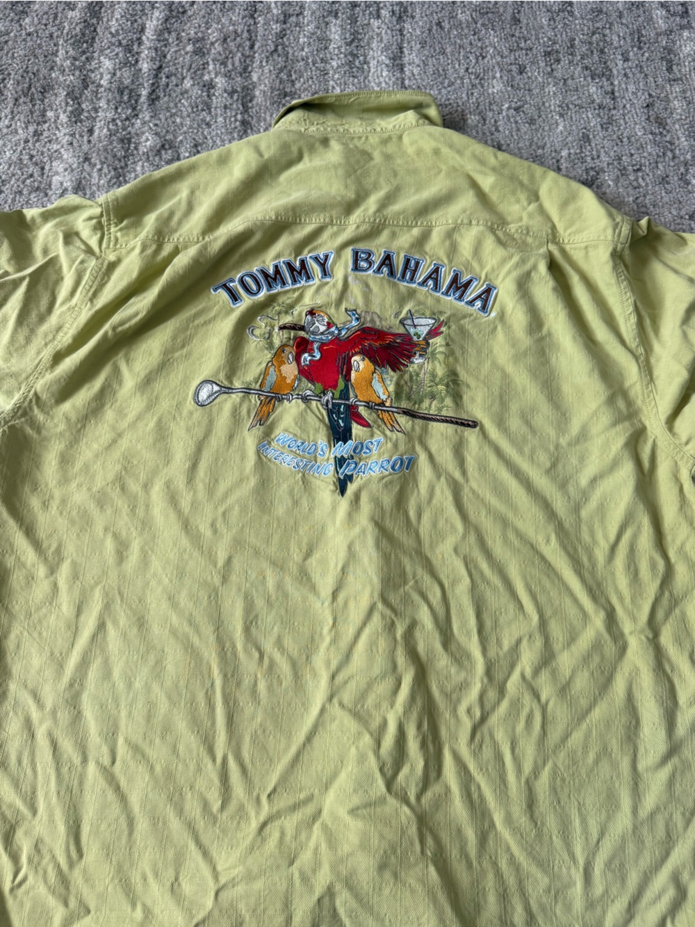 Tommy Bahama Men’s Button Up Shirt with Parrot Back Graphic